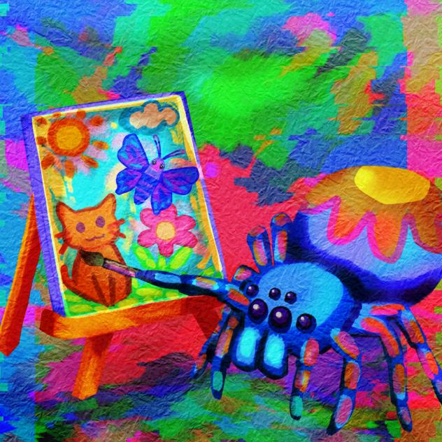 Mx.spider locked in painting