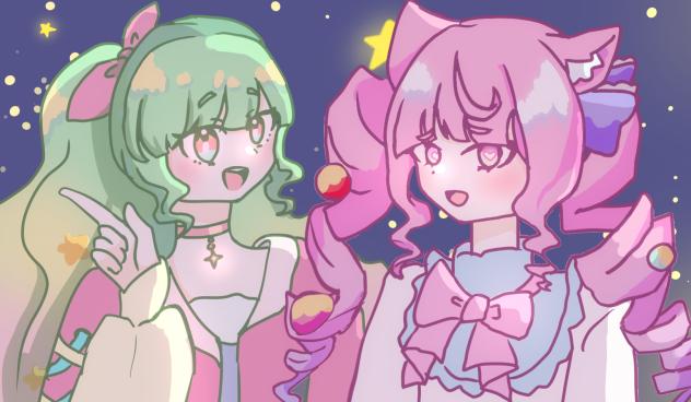 リク絵　茶子さん　菓子さん
