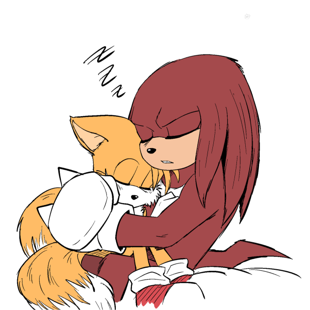 Just Tails and Knuckles sleeping.. - ibisPaint