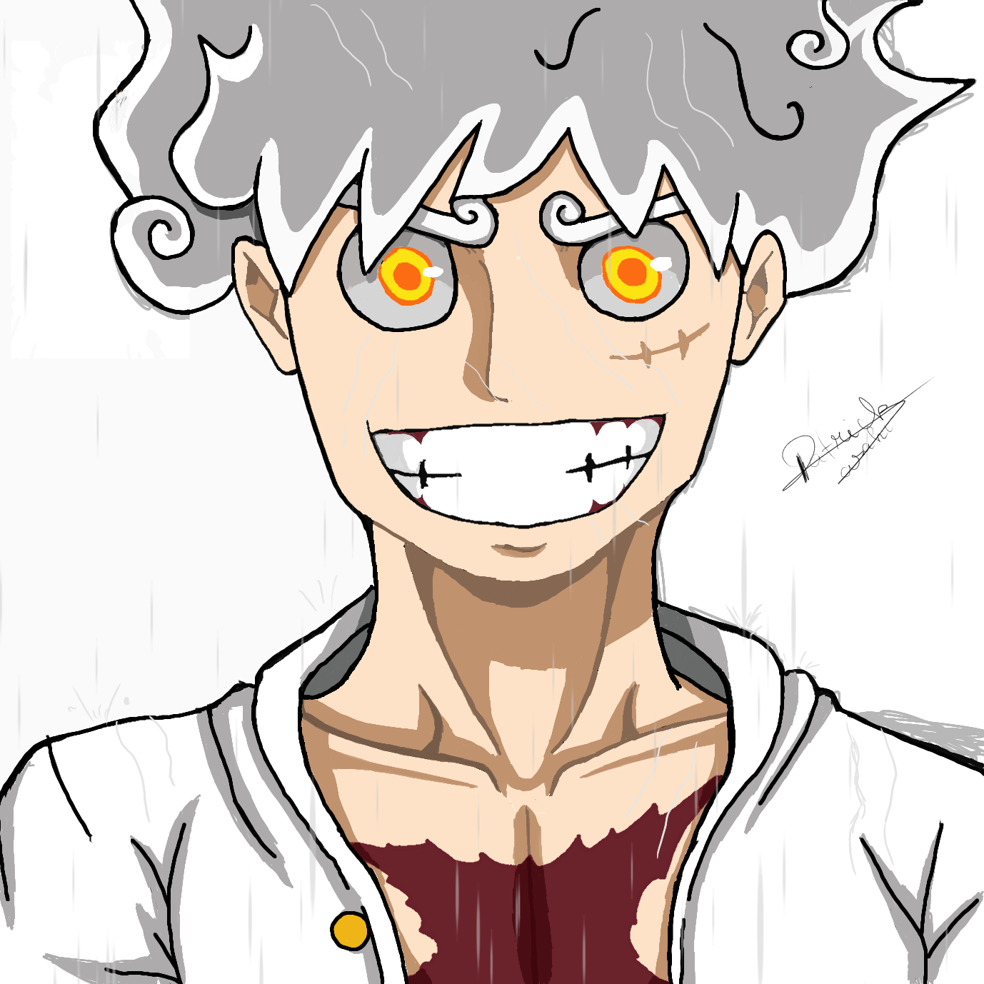 dessin de luffy gear 5 - ibisPaint