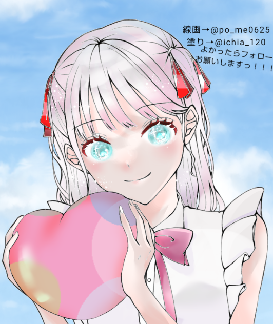 ぽめsの線画塗らせて頂きました！