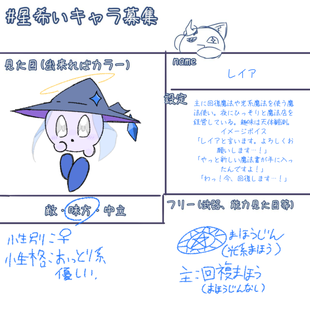 キャラ募！！