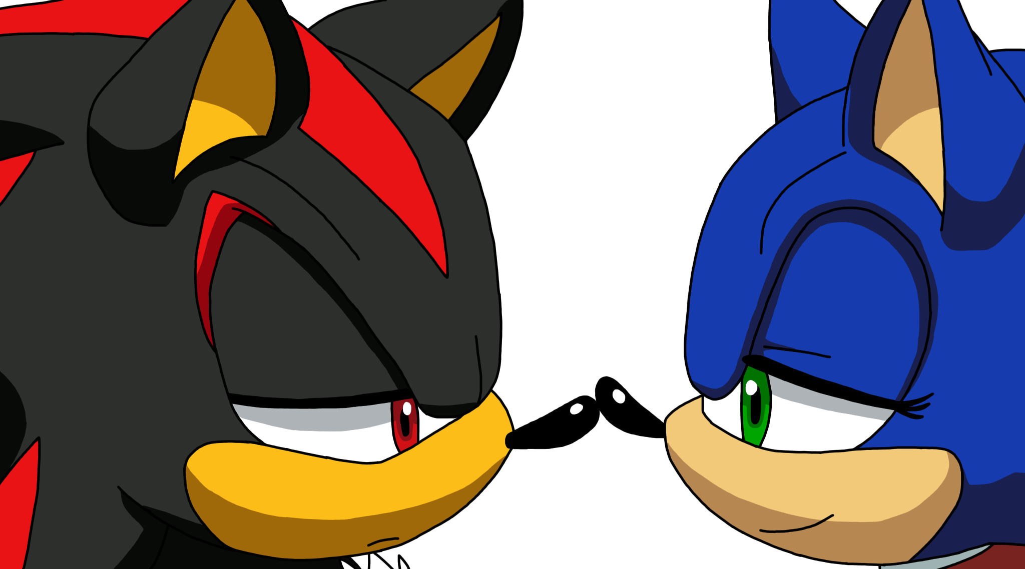 Sonica and Shadow Touching Noses - ibisPaint