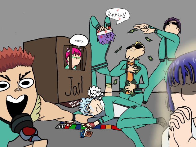 saiki playing monopoly