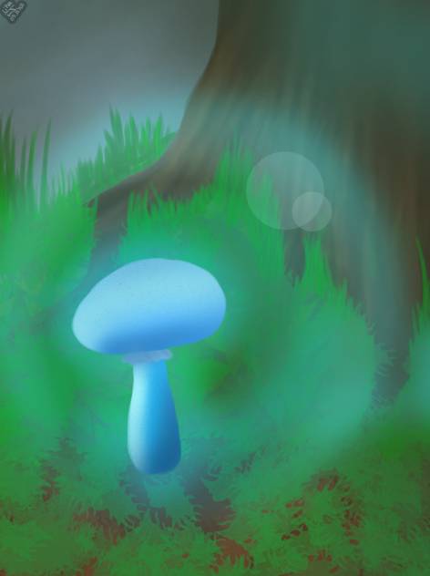 glowing mushroon