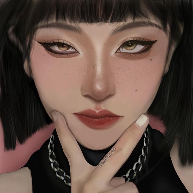 Douyin art with freckles 🤎