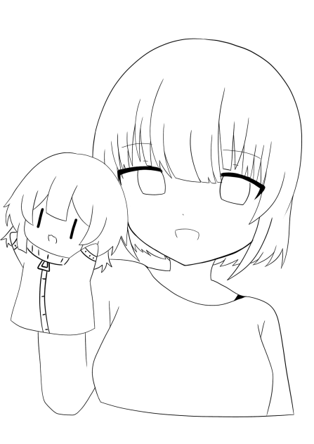 私だよ〜の線画