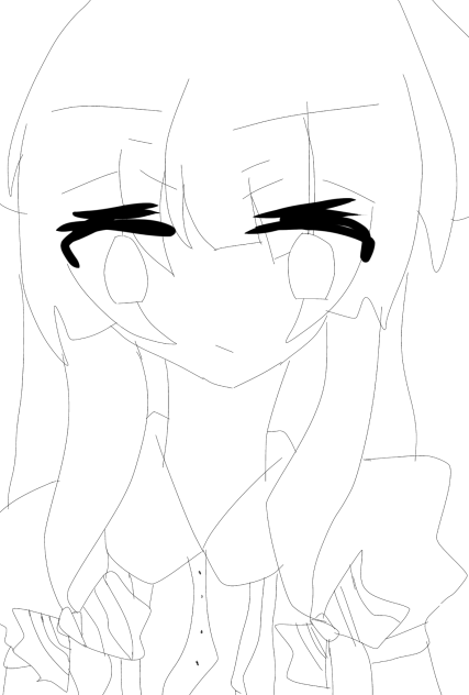 藤原妹紅線画^_^