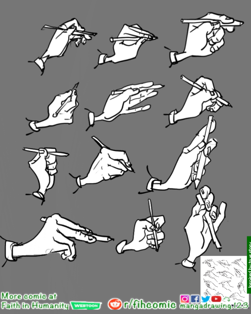 Draw hand hold pen on phone Ibispaintx