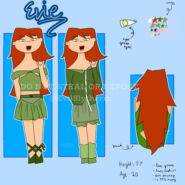 Evie reference sheet 💚 - ibisPaint