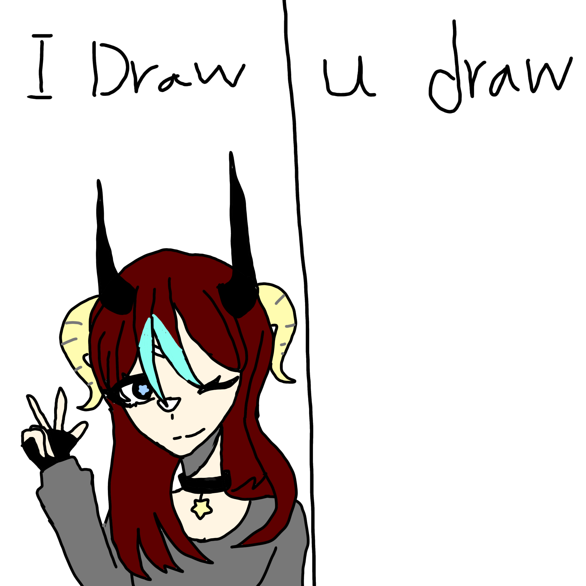 I draw & u draw challenge with Dauni - ibisPaint