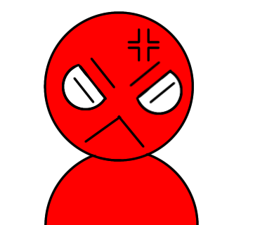 怒ってる人をデフォルメして描きました