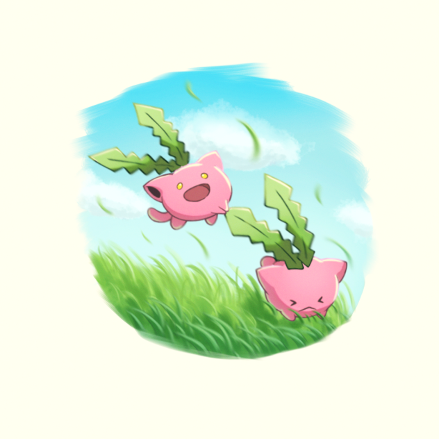 強風にたえるハネッコ🌱