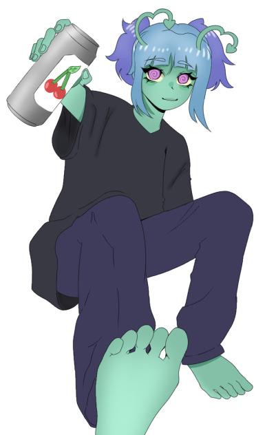 she's showing off her drink