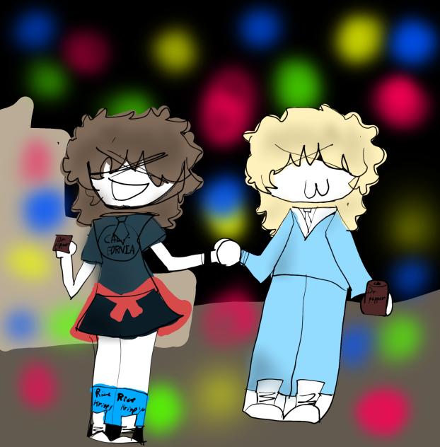 Me and my gf at party