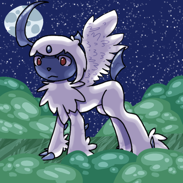 Absol in a forest scrub