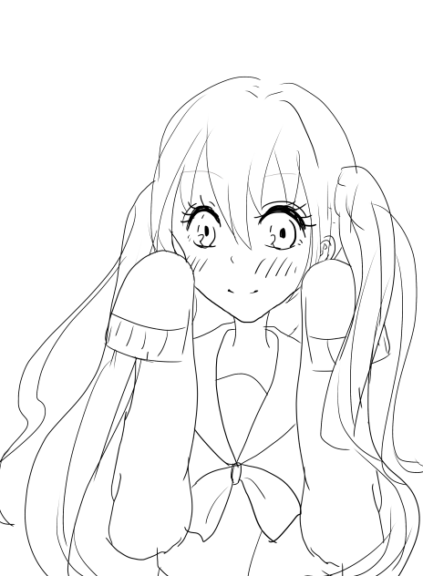 女の子 線画