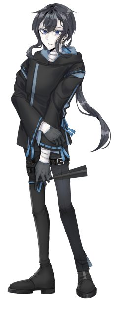 立ち絵　テーマカラー青灰