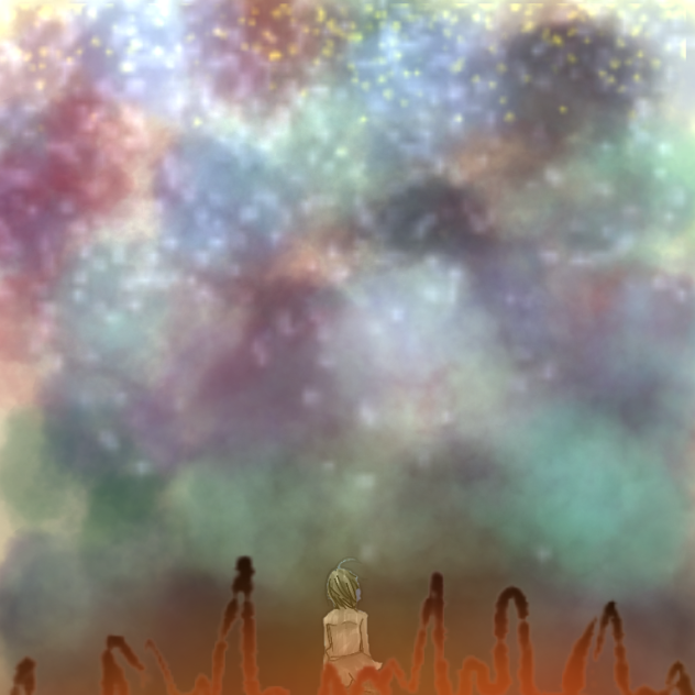 業火と夜空