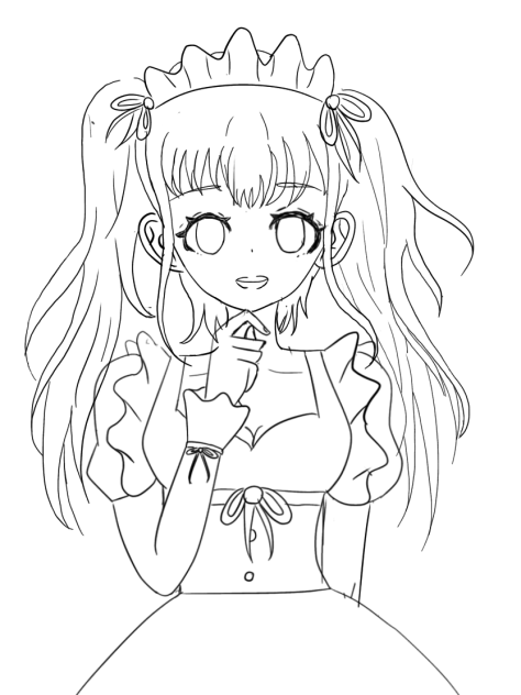 メイドさん　線画