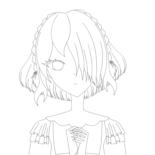 鏡の世界の百合【線画】