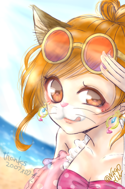 アバ絵-水着にゃん-