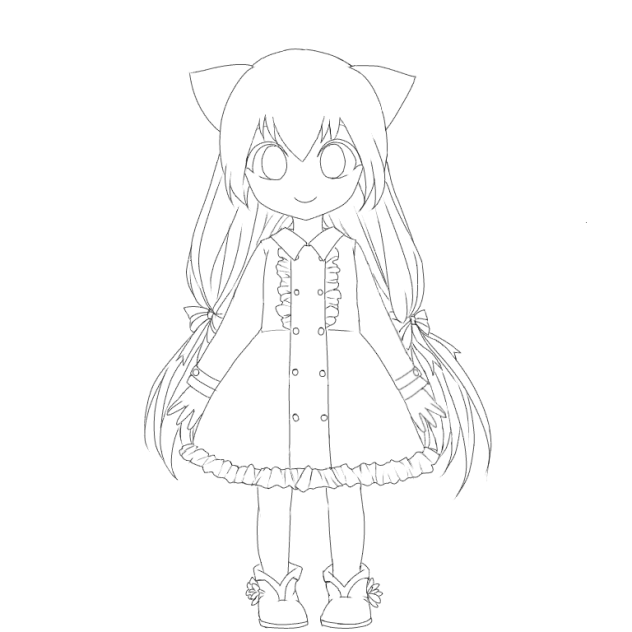 ねこみみっ子。 ぬってください