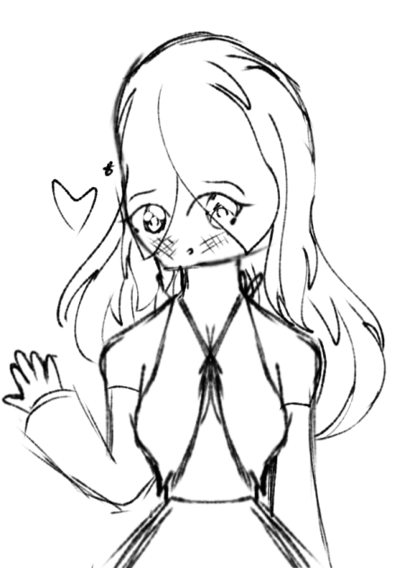 A pretty girl with a skirt sketch