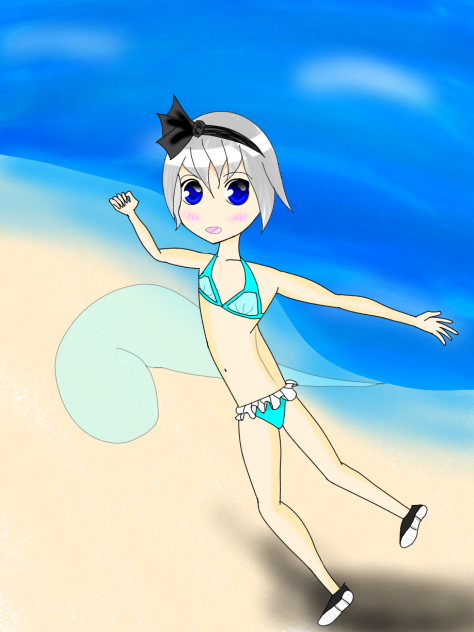 砂浜と妖夢ちゃん