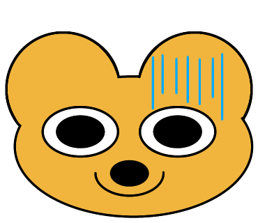 青ざめてるクマのイラストを描きました