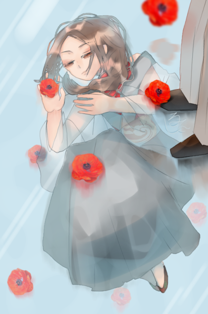 氷の中の赤芥子