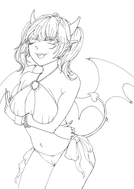 悪魔ちゃん@線画