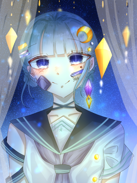 夜空に光る