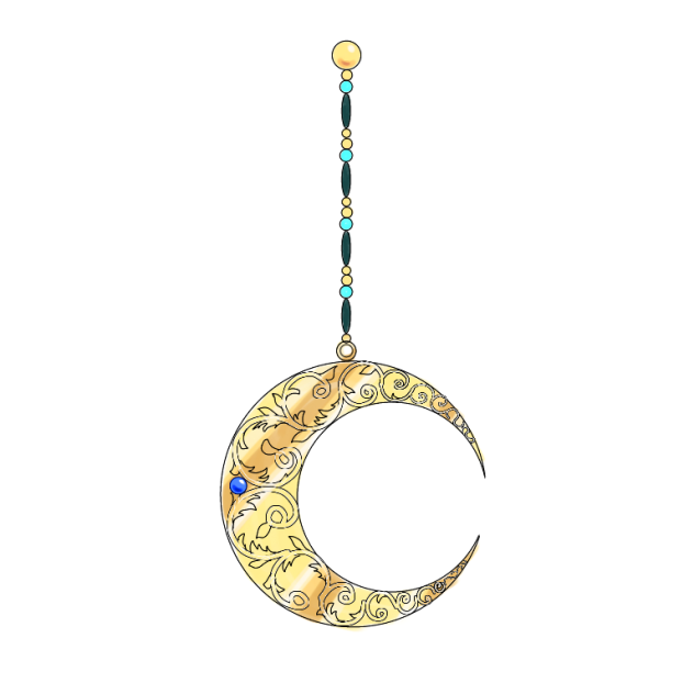 月のイヤリング