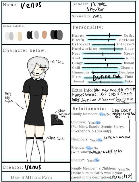 Adoption sheet, Venus