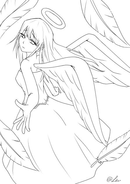 ANGEL（塗り絵用線画）