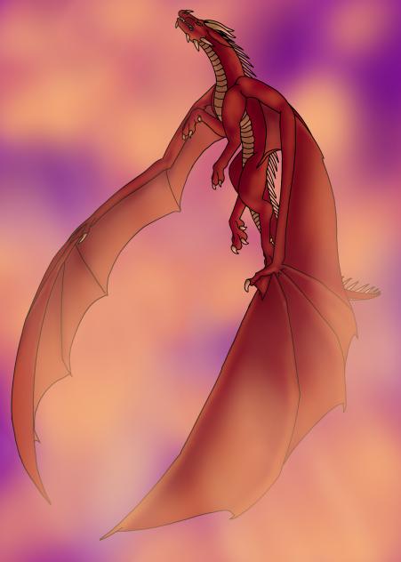 Dragon Flying Through Clouds