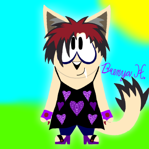 Pete Wearing A Black And Purple Dress