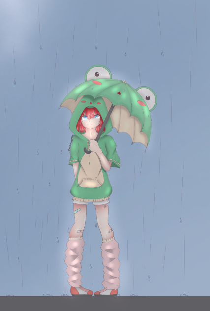 Frog on a rainy day