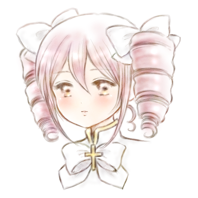 邪神ちゃんドロップキックぴの縦ロールファンアート。