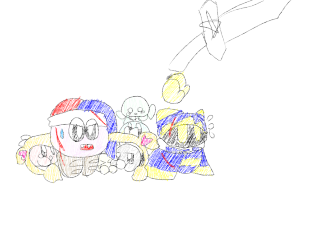 幼いカービィ兄妹を守るマルマホ(マルク、マホロア)