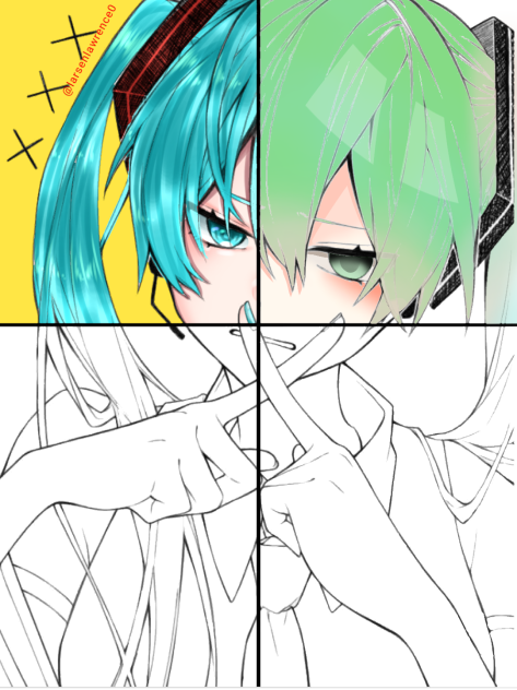初音ミク(線画❔)