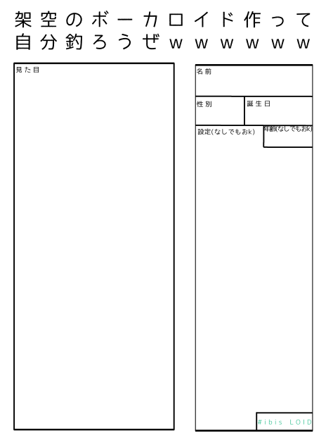 架空のボーカロイド作って自分釣ろうぜｗｗｗｗｗｗ