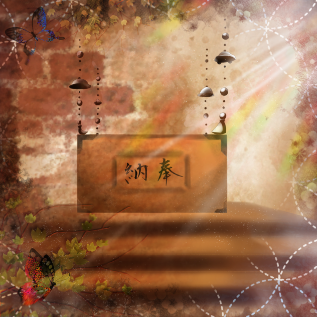 ほこりの舞う風の神社