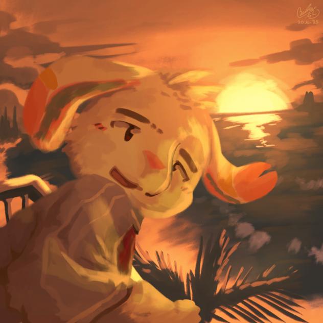 A bun sun down