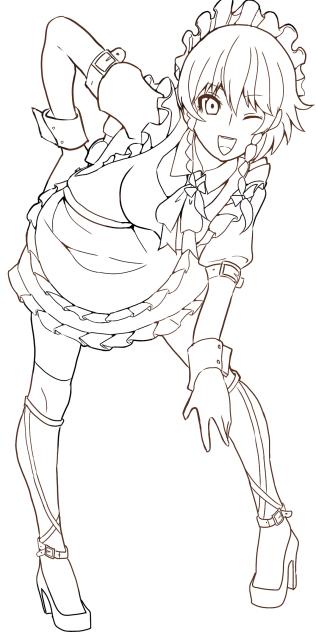 咲夜さんの塗り絵!!（全身）