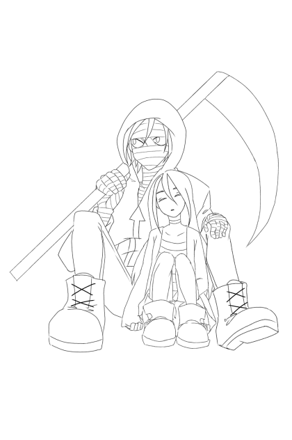 殺戮の天使 線画。