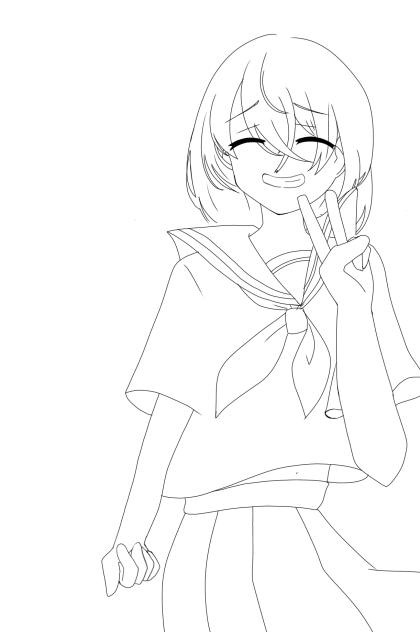最期は笑顔で(線画ぁ！)