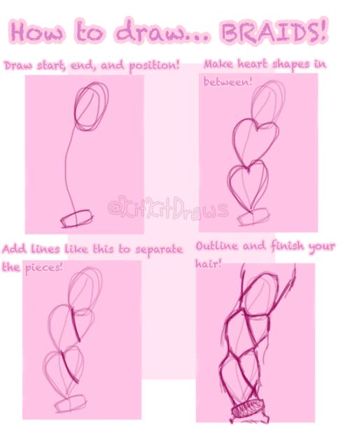 How to draw regular braids tutorial ❤️
