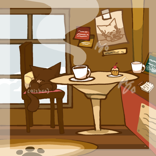 Cat in a cafe☕️